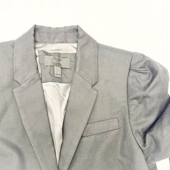 J. Crew Classic Black One-Button Blazer Cotton Blend Fully Lined Size 4 - Picture 3 of 6